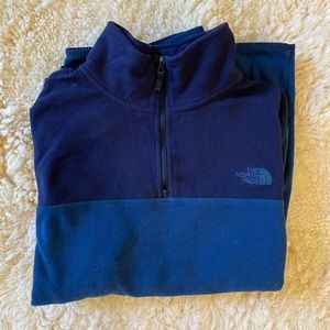 North Face Quarter Zip Navy Blue
